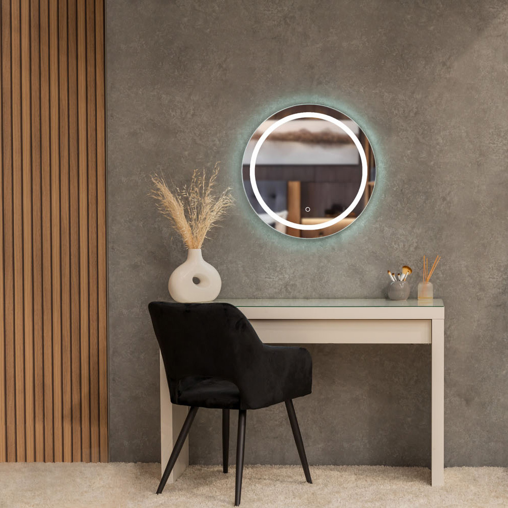 ValueLights Round Inset LED Bathroom Mirror with Touch Control Image 6