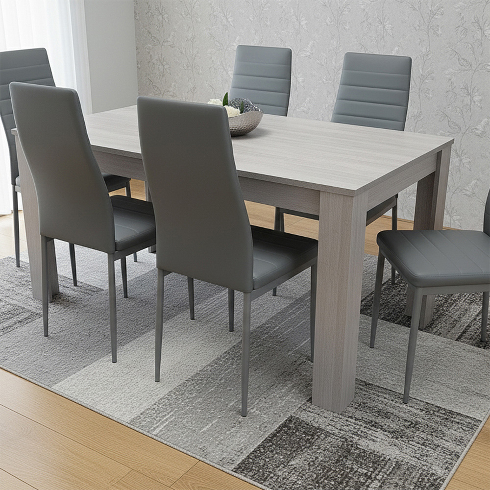 Portland Kosy Koala 6 Seater Modern Dining Set Grey Image 4