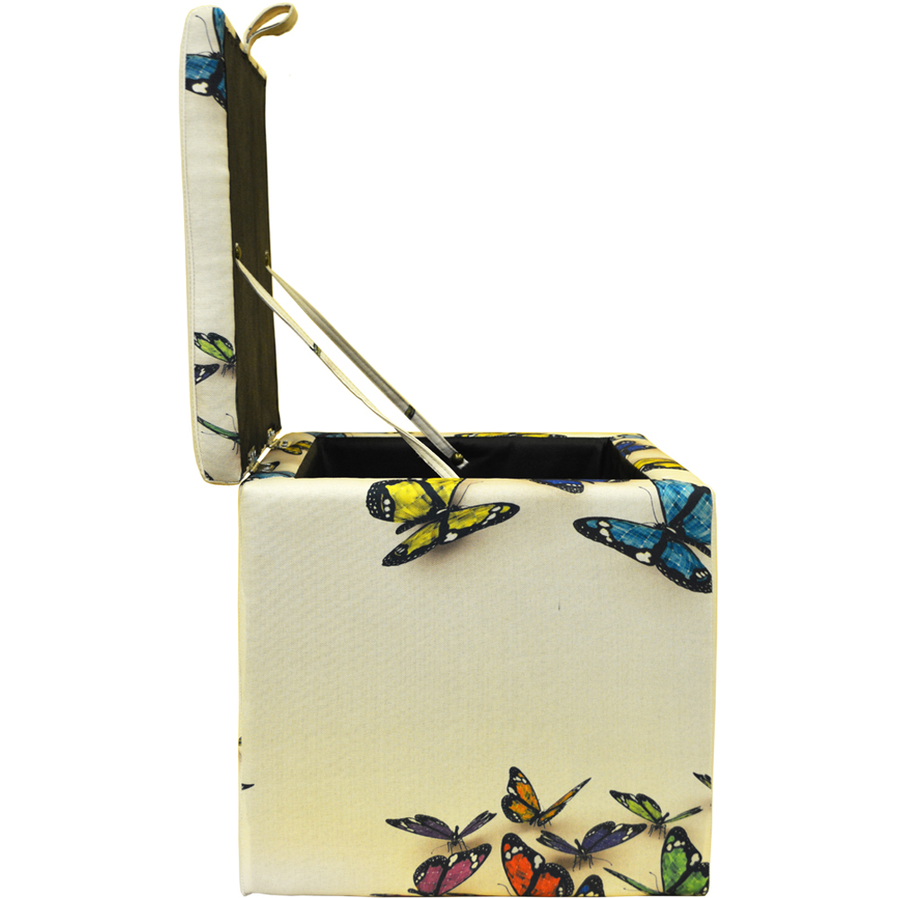 Watsons Butterfly Multicolour Square Ottoman Stool Image 5
