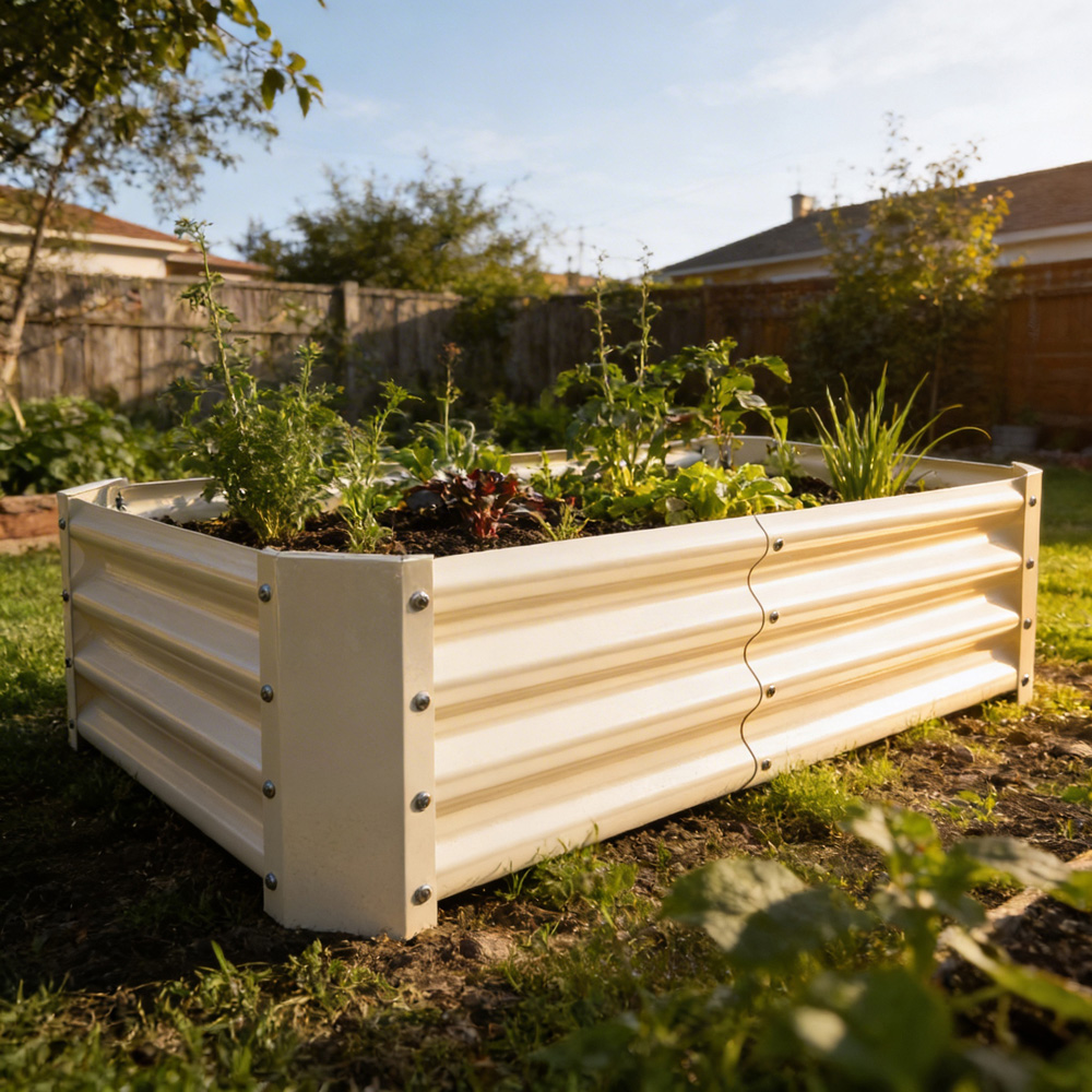Harbour Housewares Ivory Rectangle Galvanised Steel Raised Garden Bed 120 x 60cm Image 2