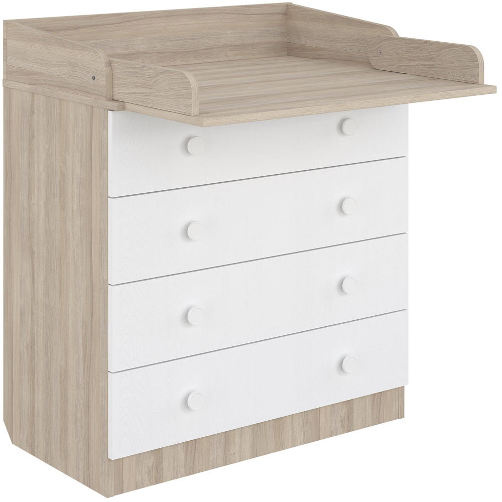 Shefa 800 4 Drawer Elm and White Kids Changing Dresser Image 2