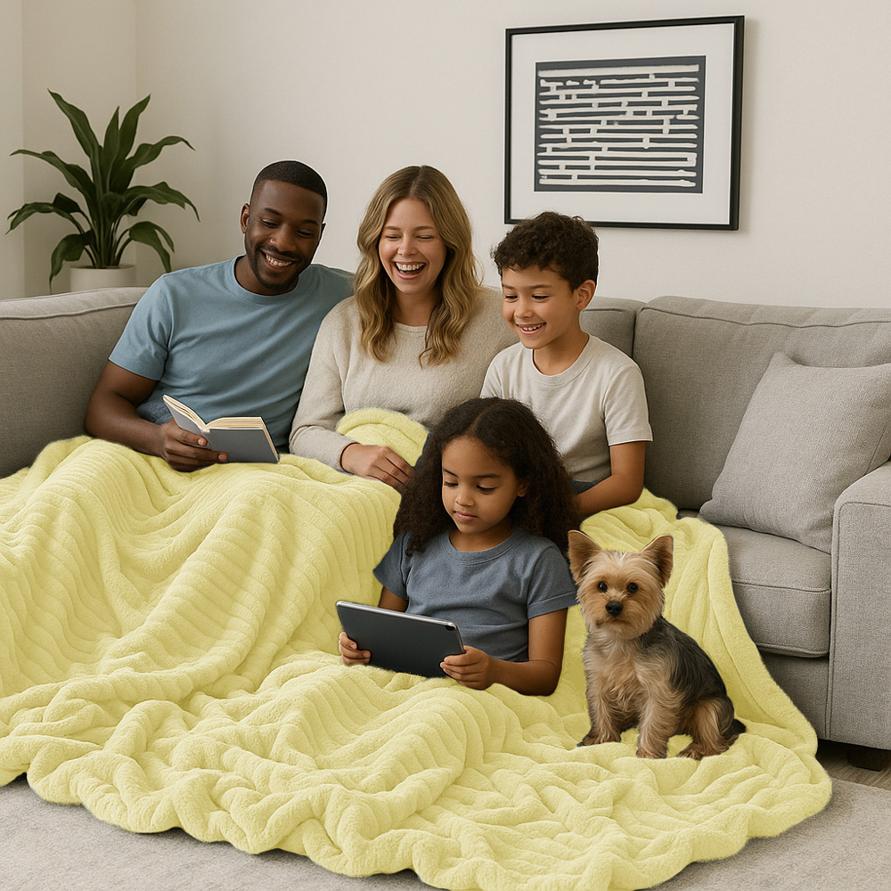 Velosso Bellissima Lemon Plush Throw 200 x 240cm Image 6