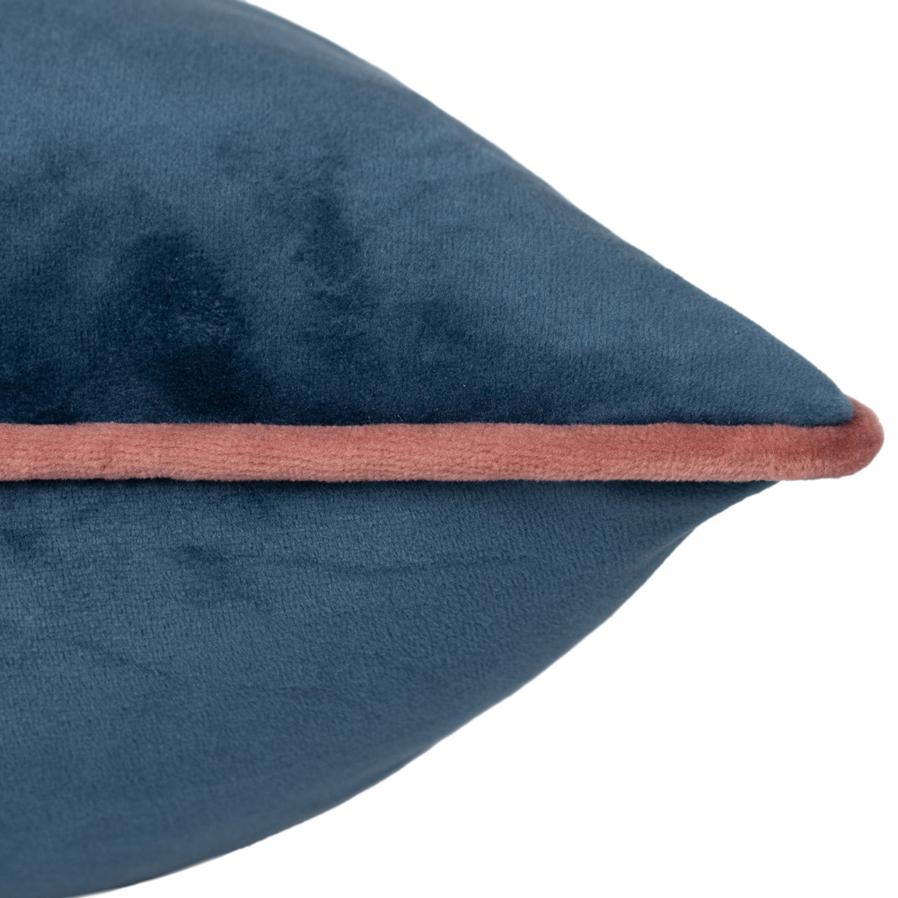 Paoletti Meridian Petrol Blush Velvet Cushion Image 3