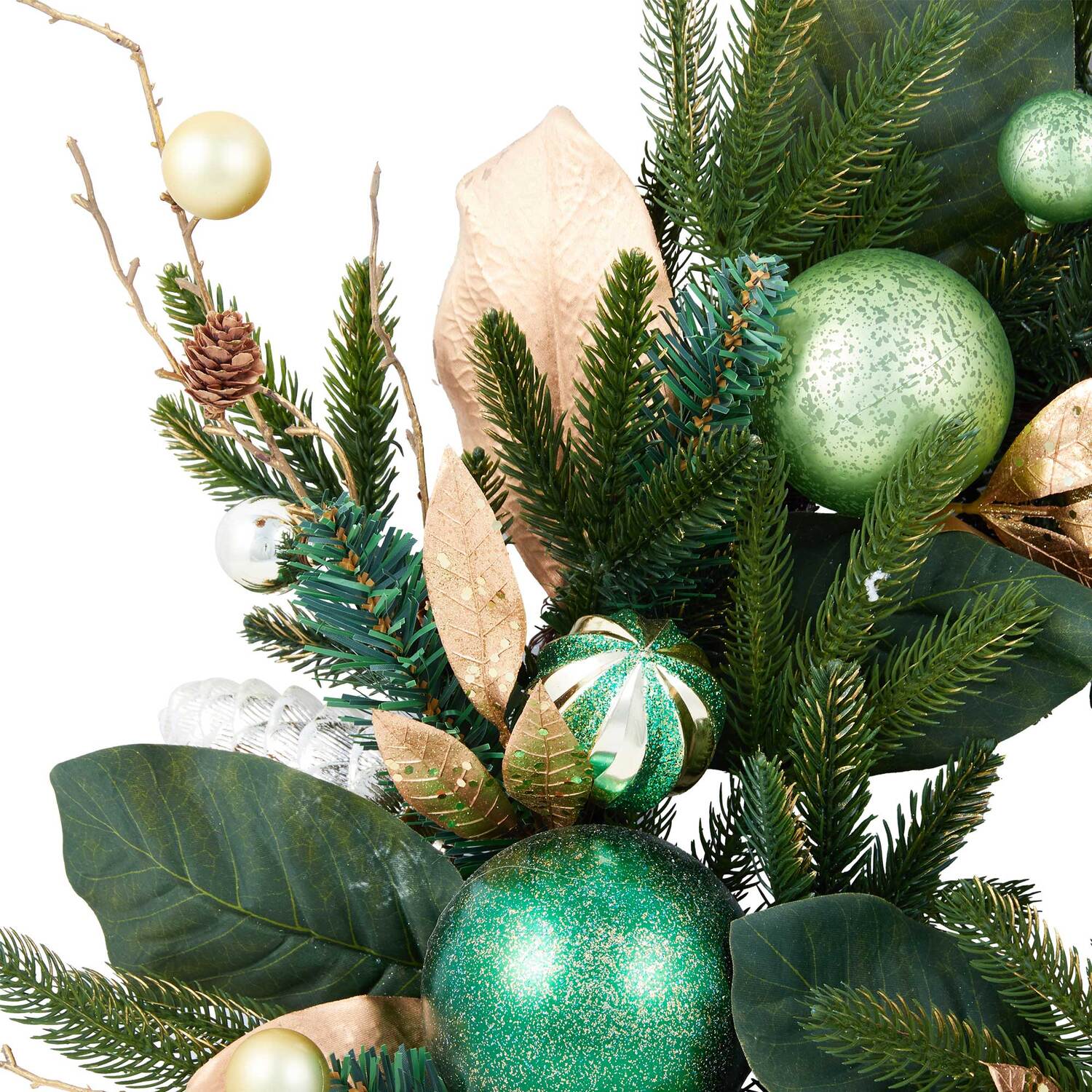 Emerald and Gold Bauble Wreath - Emerald and Gold Image 2