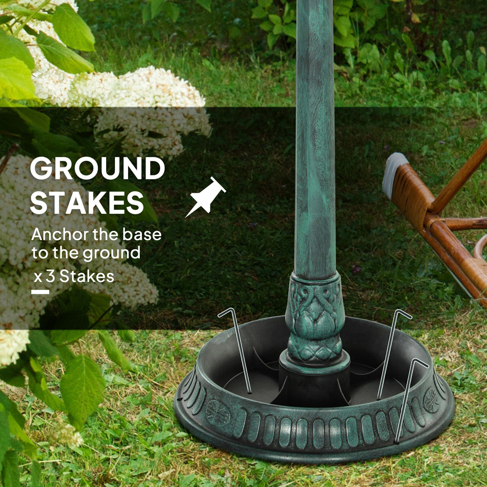 Outsunny 3-in-1 Green Garden Bird Bath with Feeder and Planter Image 8