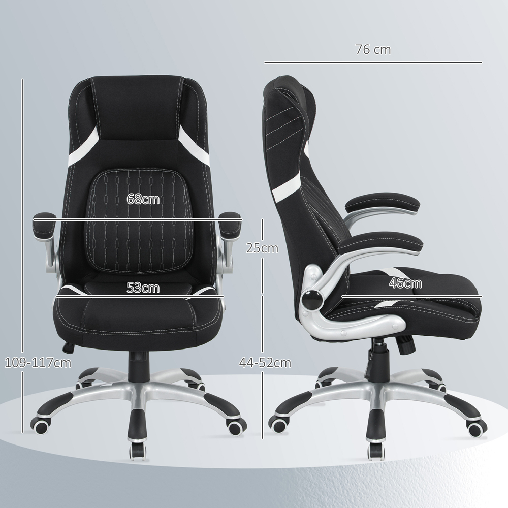 Vinsetto Black Fabric Tiltable Office Chair Image 9