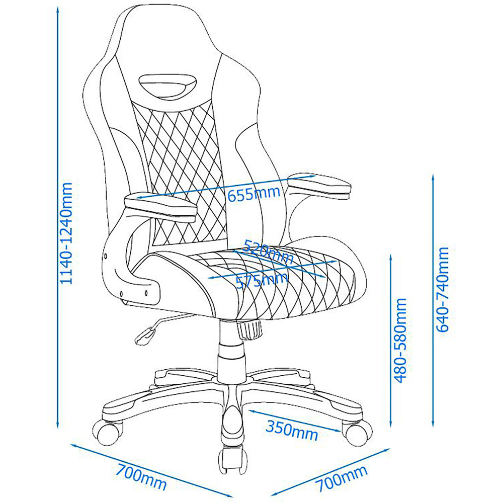 Alphason Silverstone Black Microfibre and Faux Leather Pro Gaming Chair Image 4