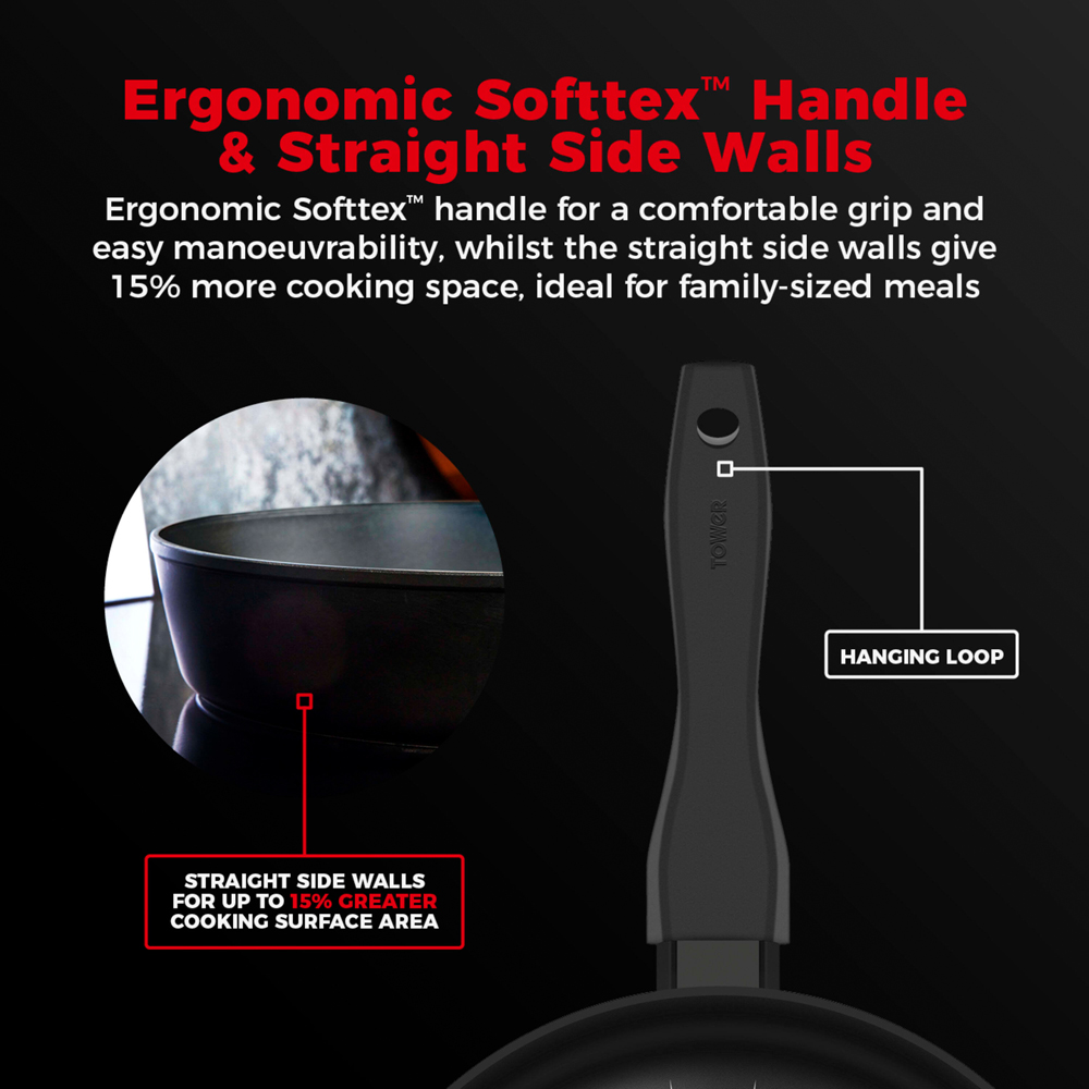 Tower Smart Start 24cm Black Forged Aluminium Non-Stick Frying Pan Image 7