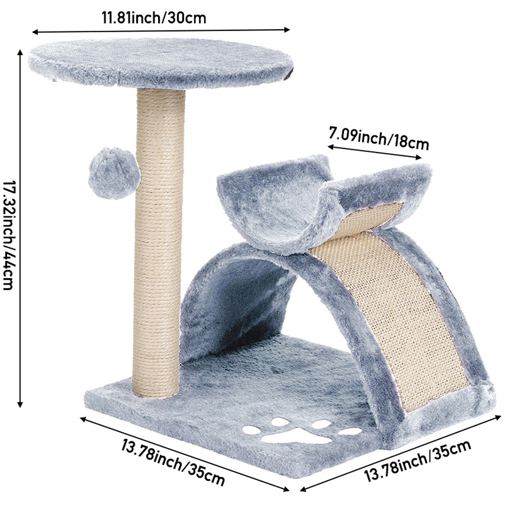 H&O Direct Multi-Level Cat Tree with Scratching Post and Dangling Ball Image 6