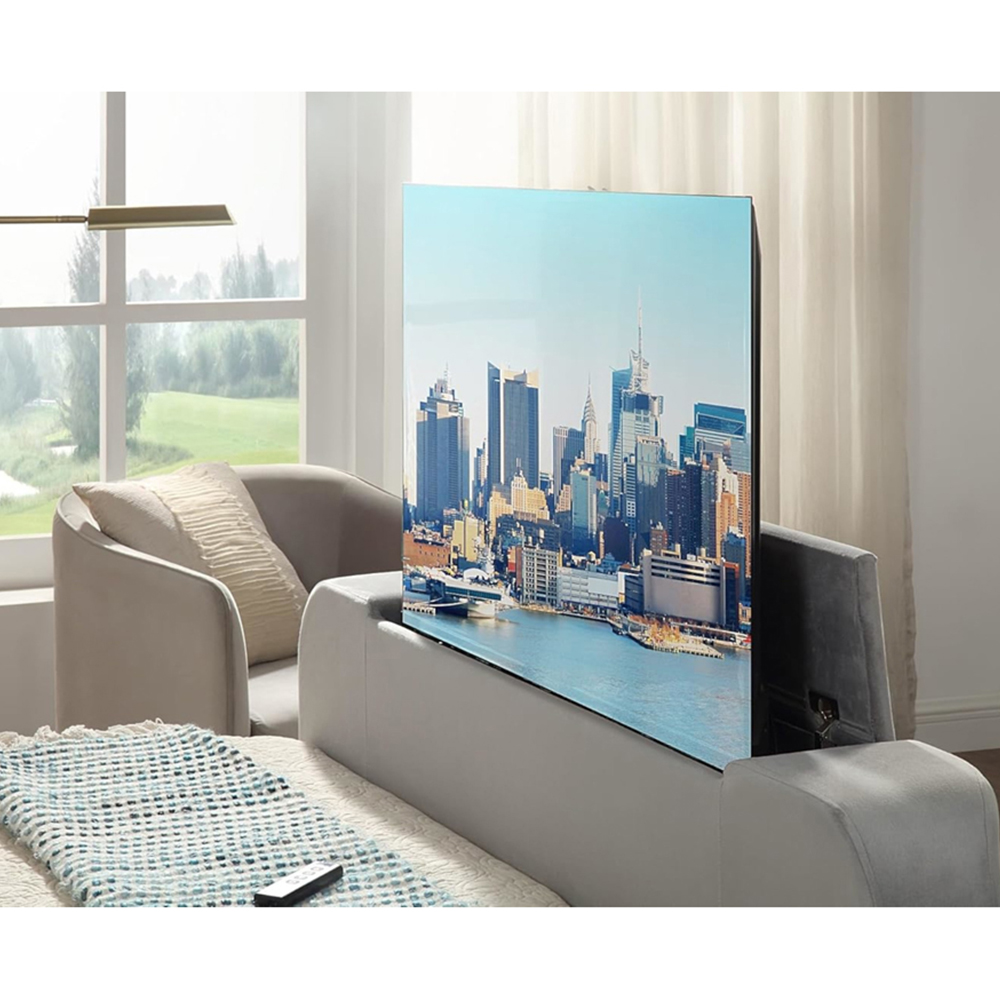 Home Treats Double Grey Velvet Ottoman TV Bed Image 5