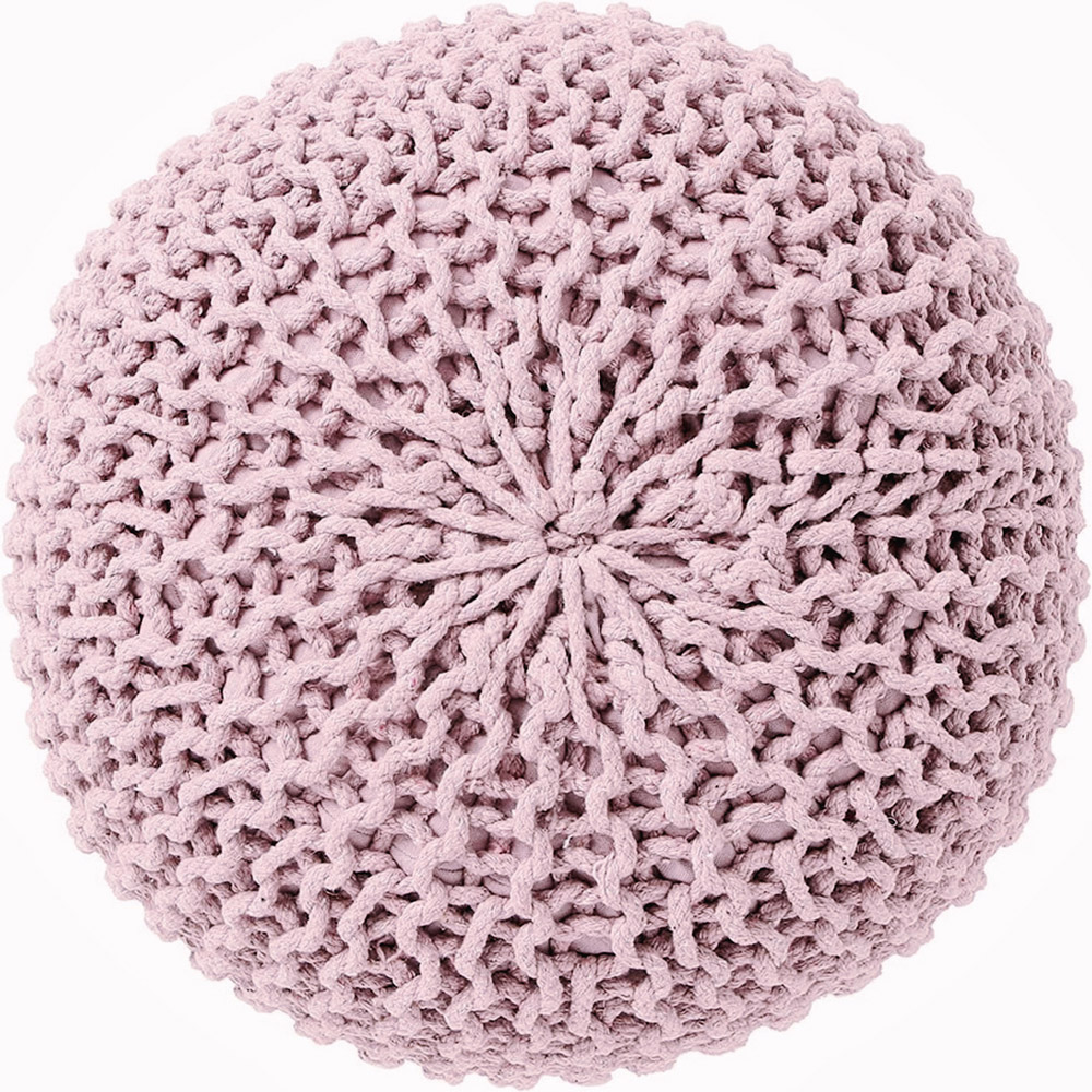 Kaikoo Knitted Lilac Knitted Pod Pouffe Image 3