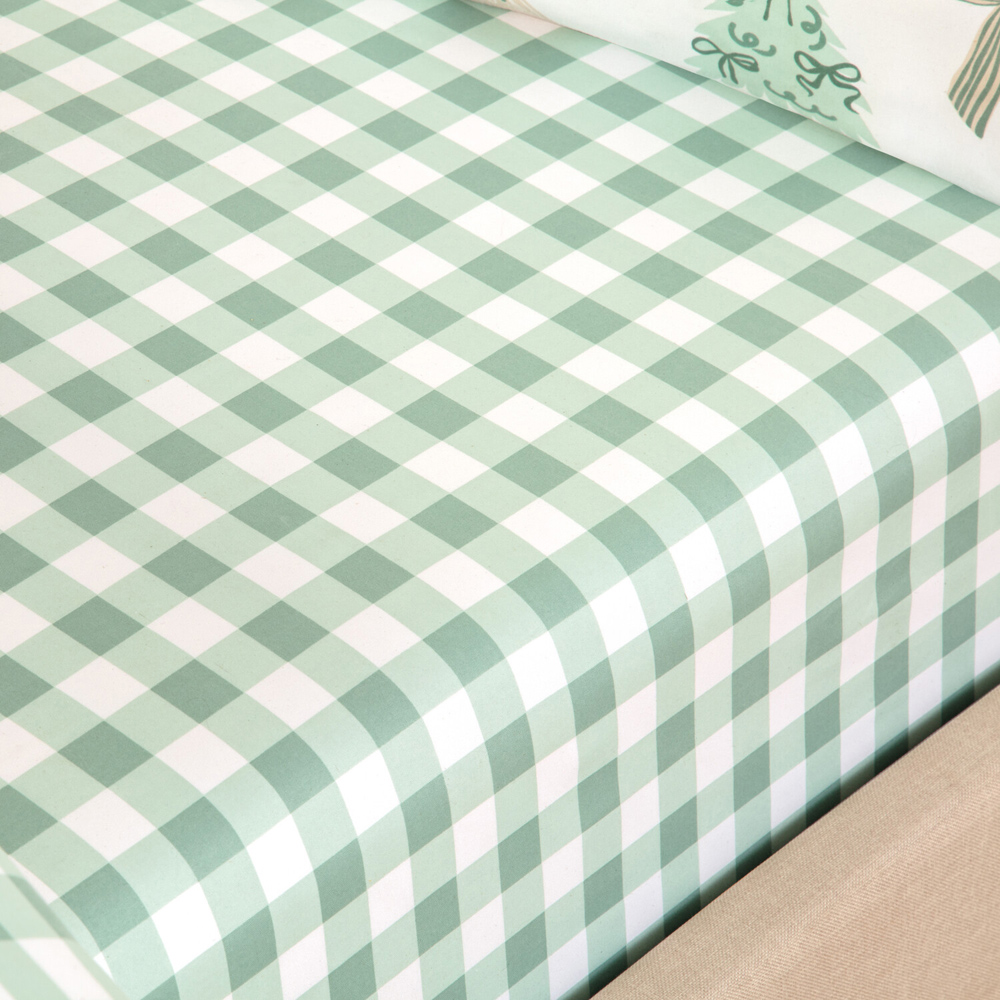 Christmas Tree Bows Bedding Set Sage Double Image 5