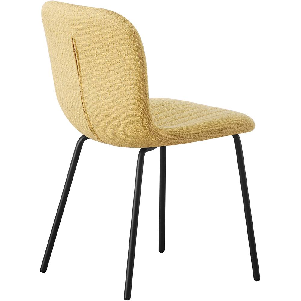 Bella Set of 2 Yellow Teddy Faux Fur Stitched Design Dining Chairs Image 4