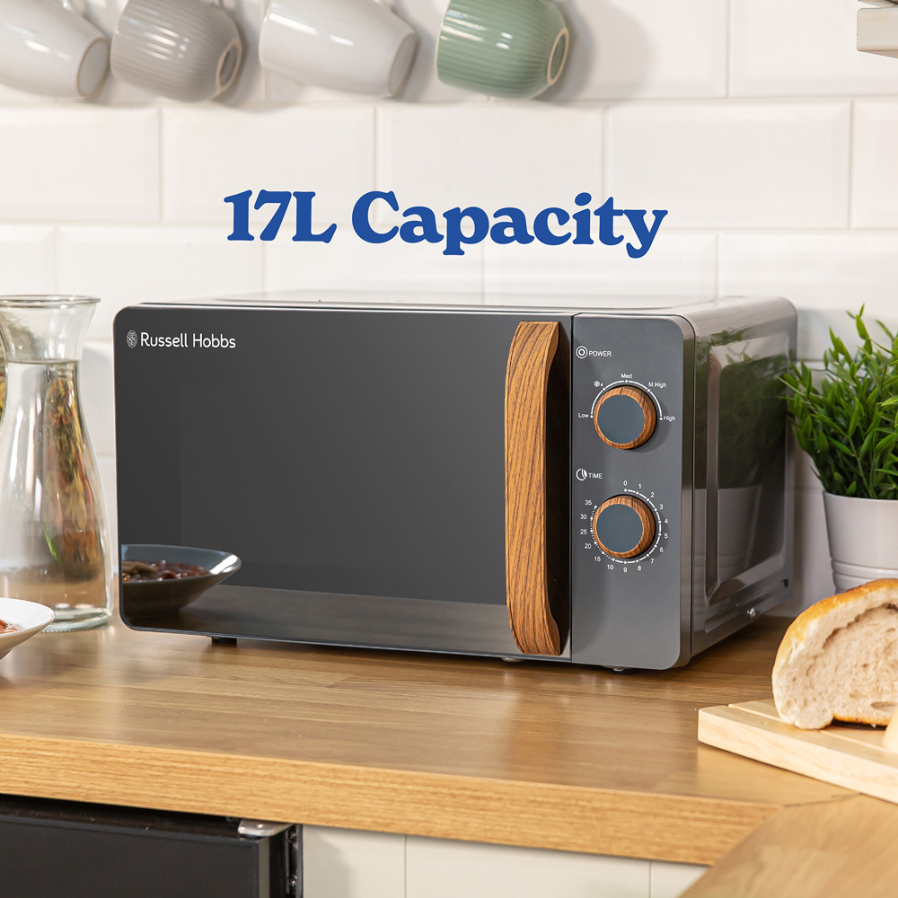 Russell Hobbs RHMM713G-N Grey 17L Scandi Compact Manual Microwave 700W Image 5