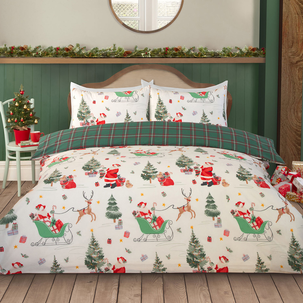 Vintage Santa Duvet Set Superking Image 1