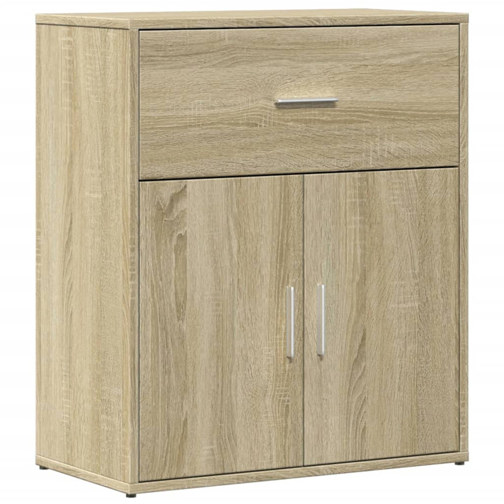 vidaXL 2 Door Single Drawer Sonoma Oak Sideboard Set of 2 Image 3