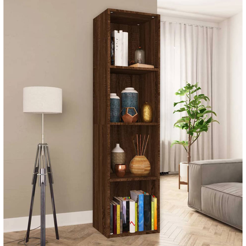 vidaXL 4 Shelf Brown Book Cabinet  Image