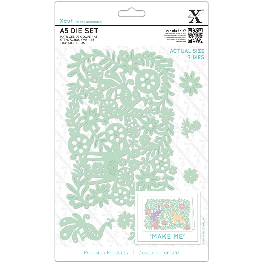 Xcut Silver Folk Floral Scene Dies A5 Image