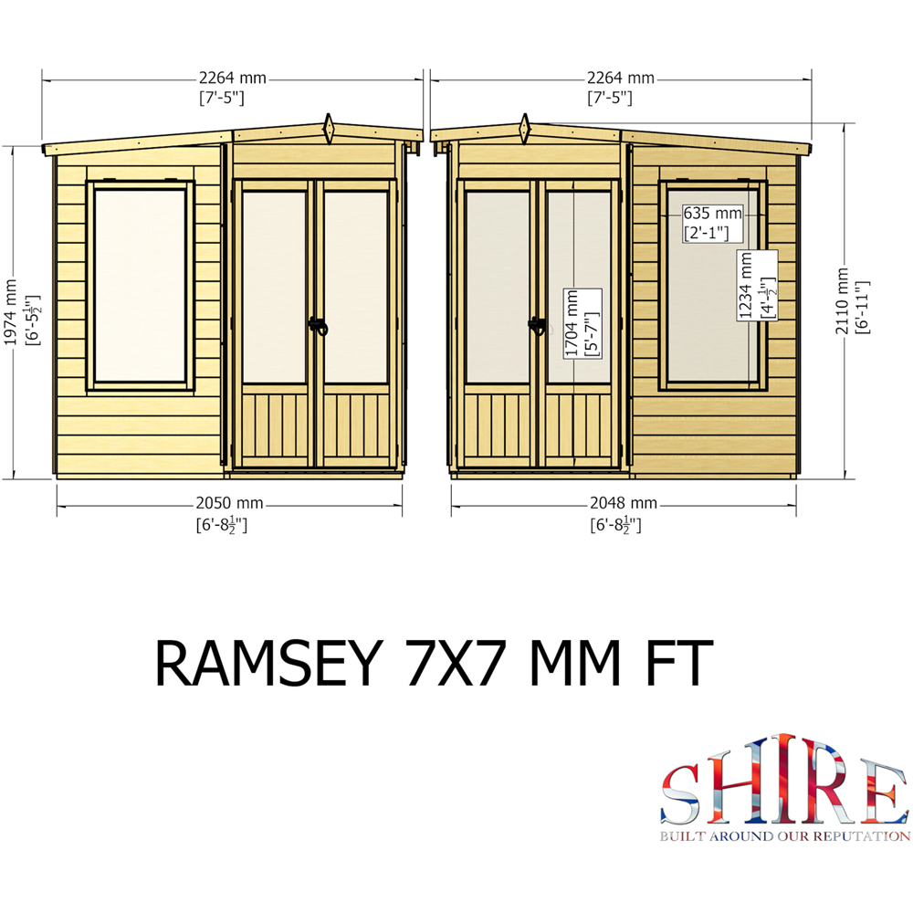 Shire Ramsey 7 x 7ft Shiplap Pent Corner Garden Summerhouse Image 9