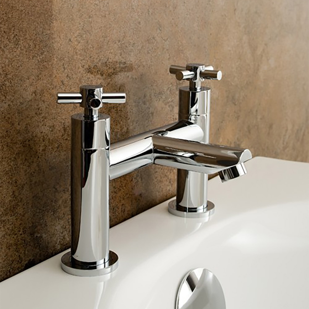 Nes Home Croxen Chrome Cross Head Bath Filler Tap Image 2