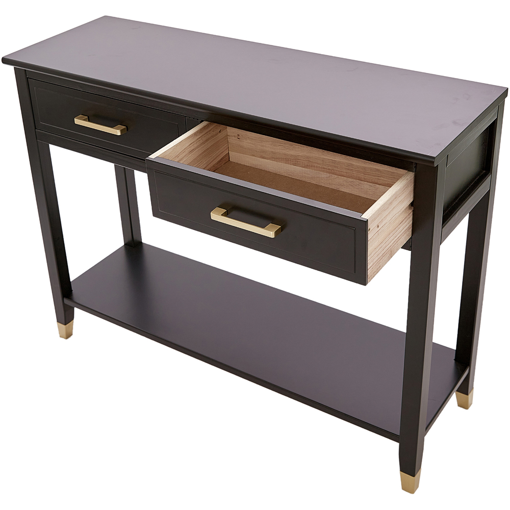 Palazzi 2 Drawers Black Console Table Image 5