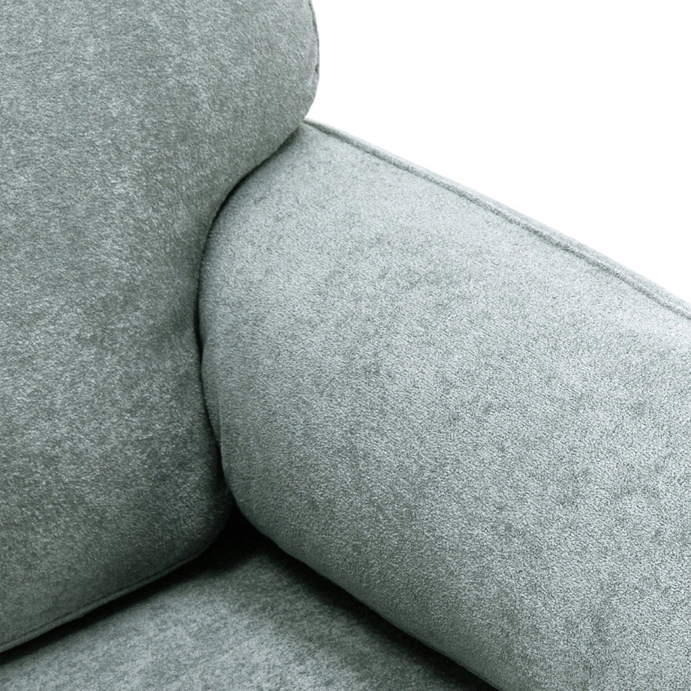 Living and Home Grey Chenille Upholstered Armchair with Footstool Image 5