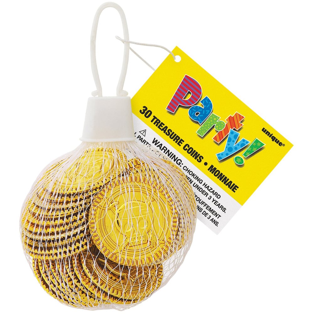 Pack of 30 Treasure Coin Favours - Gold Image