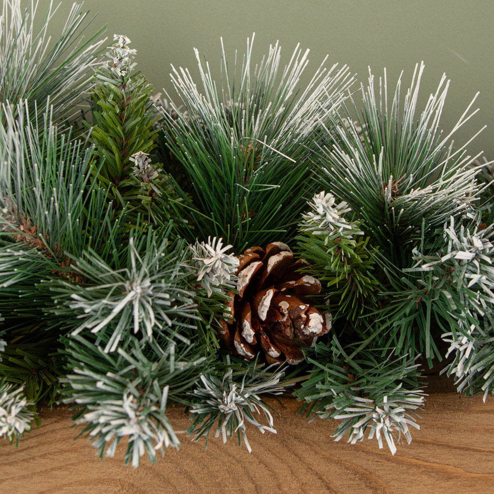 Samuel Alexander Frosted Glacier Christmas Swag with Pinecones 90cm Image 5