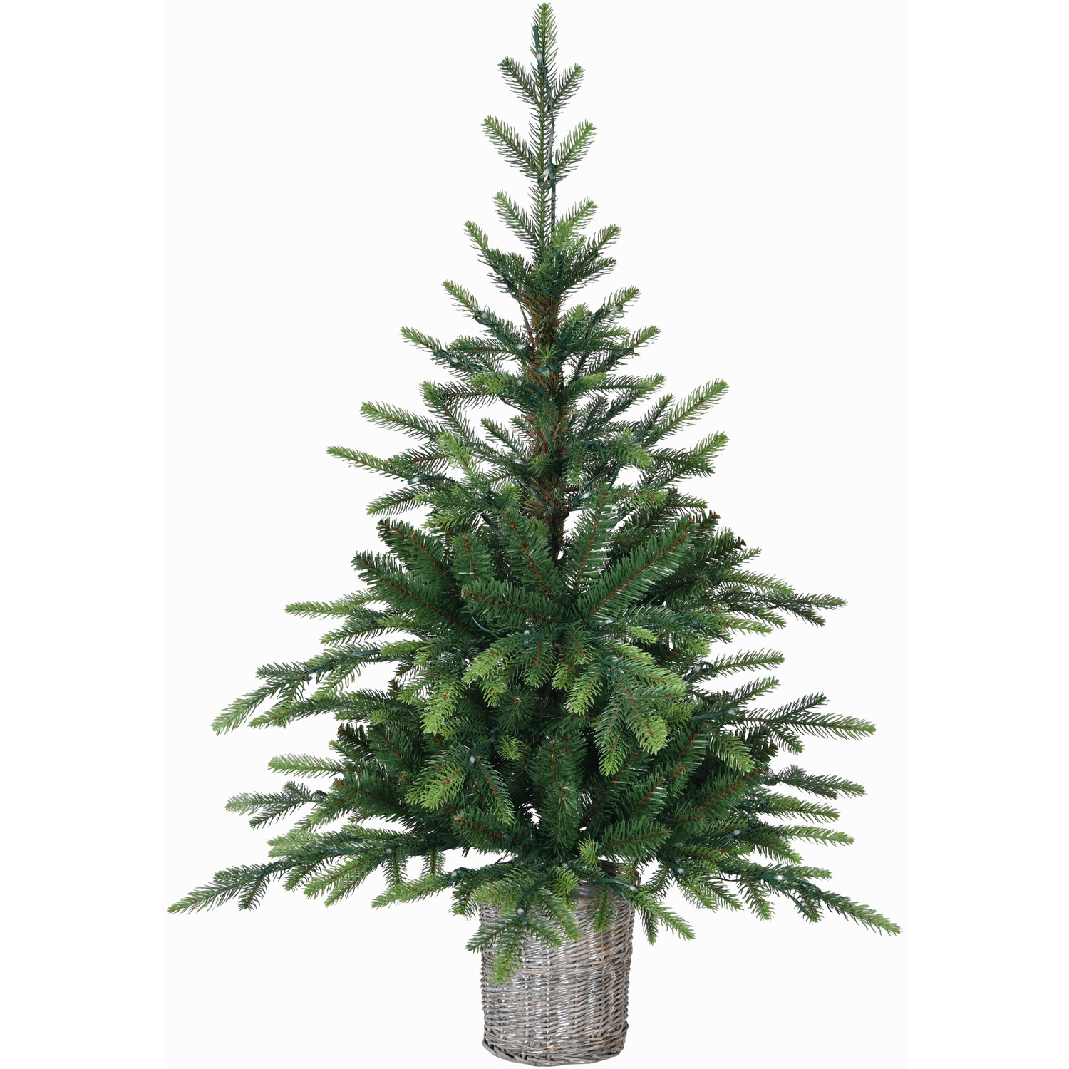 3.5ft Ashcombe Pre Lit Potted Fir Tree Green Image 7
