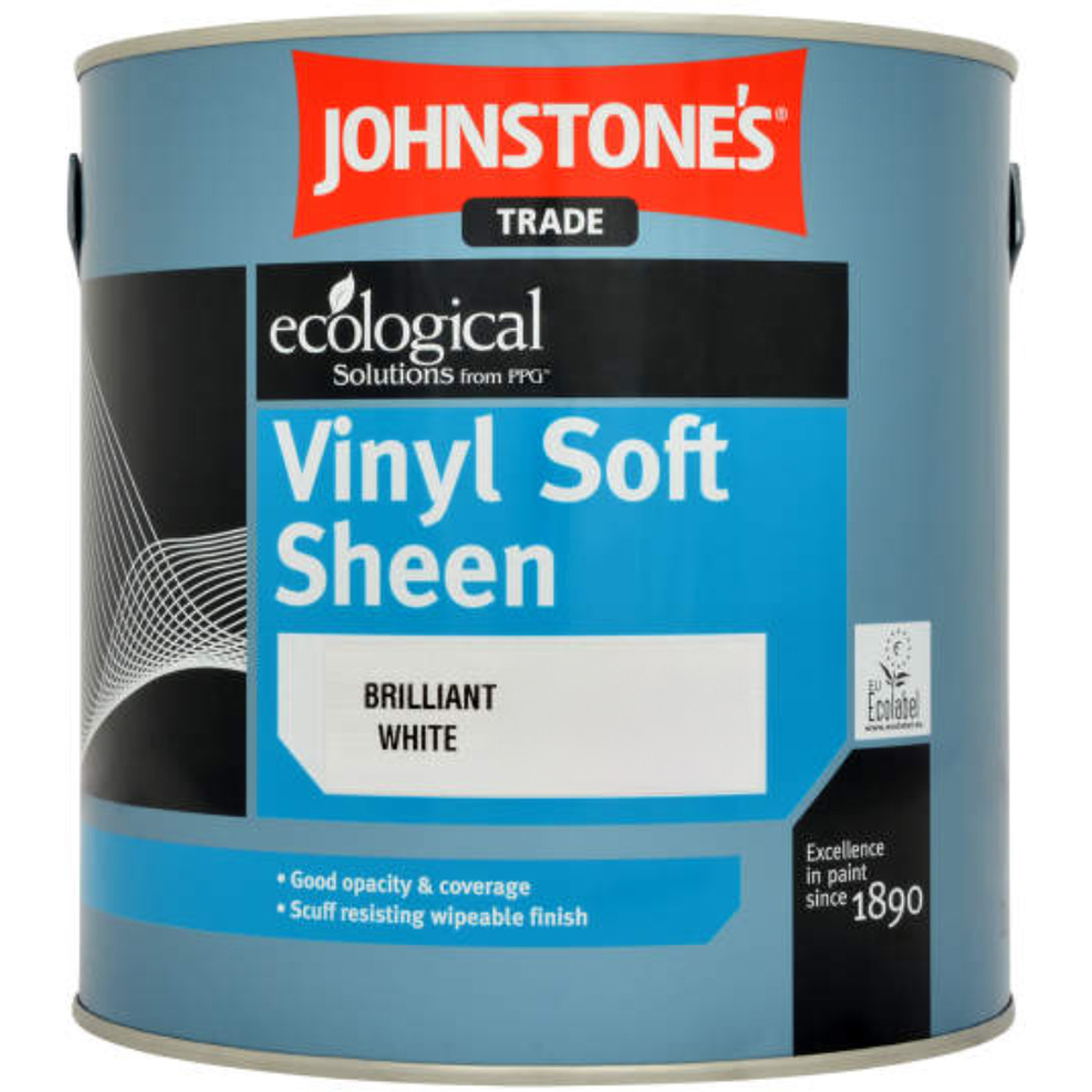 Johnstone's Trade Brilliant White Vinyl Soft Sheen Paint 2.5L Image 2