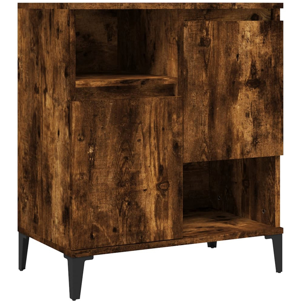 vidaXL 2 Door 2 Shelf Smoked Oak Sideboard Set of 2 Image 4