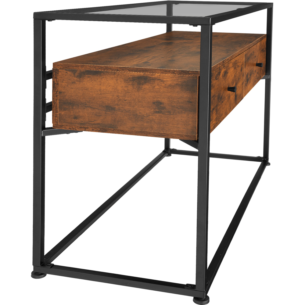 tectake 2 Drawer Dark Wood Reading Sideboard Image 5