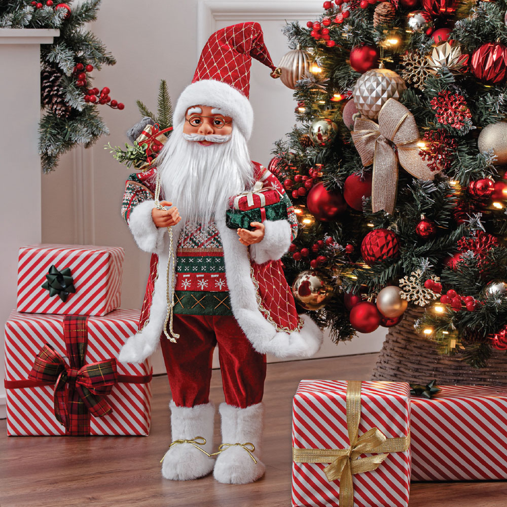 The Christmas Workshop Standing Santa Claus Decoration with Gift Sack 3.2ft Image 2