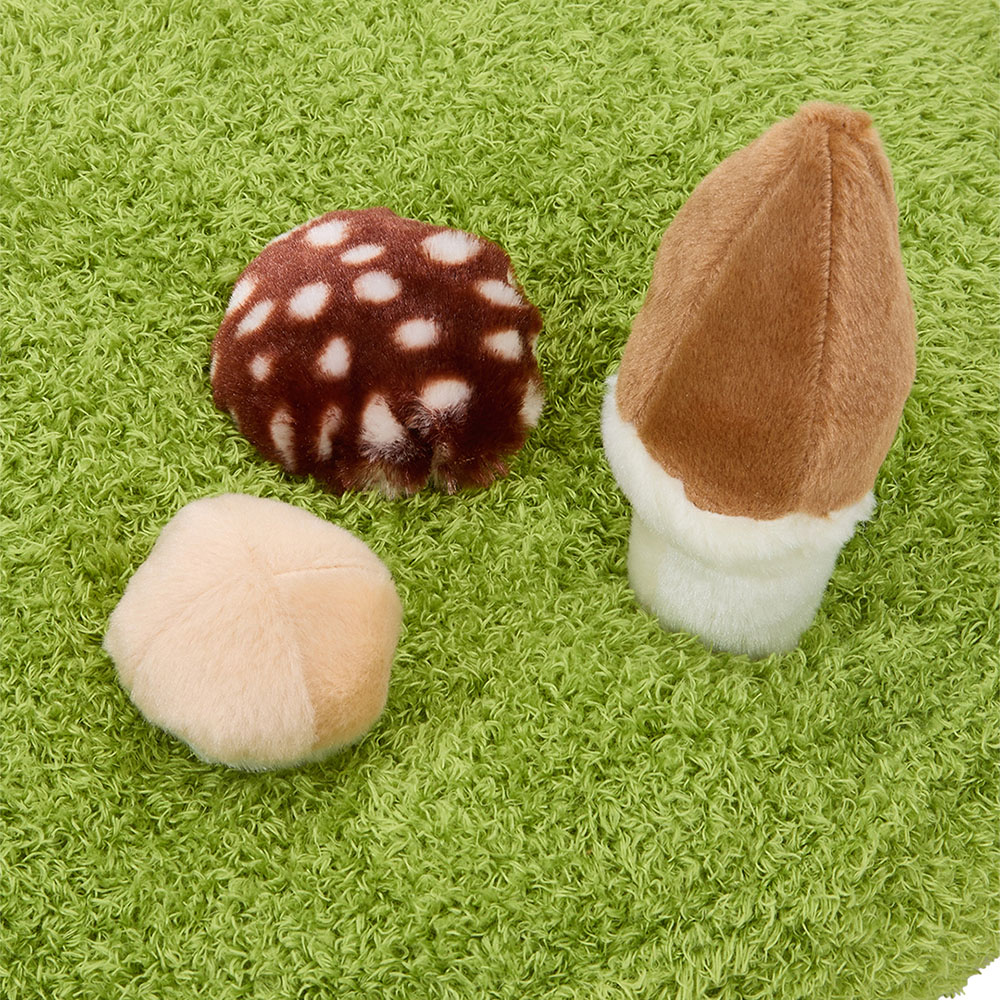 H&O Direct 45cm Grass Land Soft Warm Pet Mat Bed with Mushroom-Shape Toys Image 3
