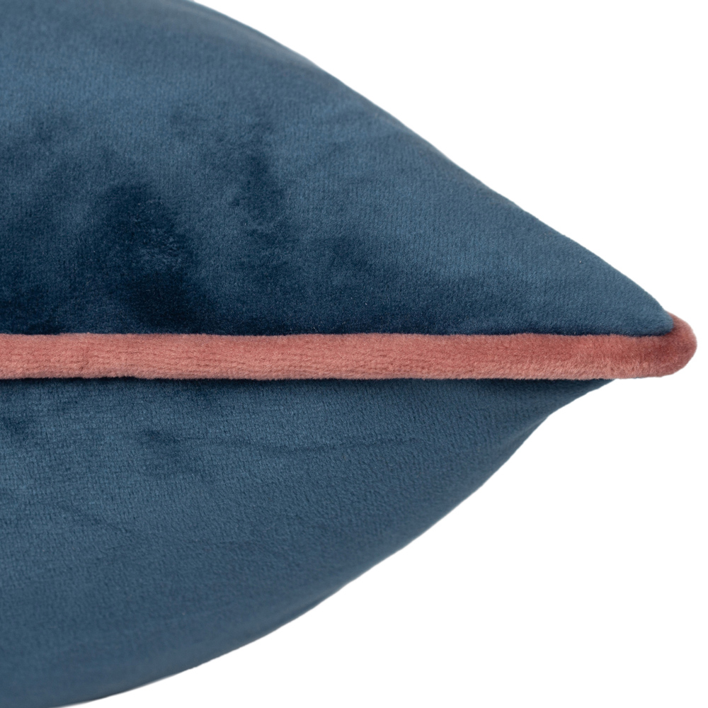 Furn Meridian Petrol and Blush Velvet Cushion 45 x 45cm Image 4
