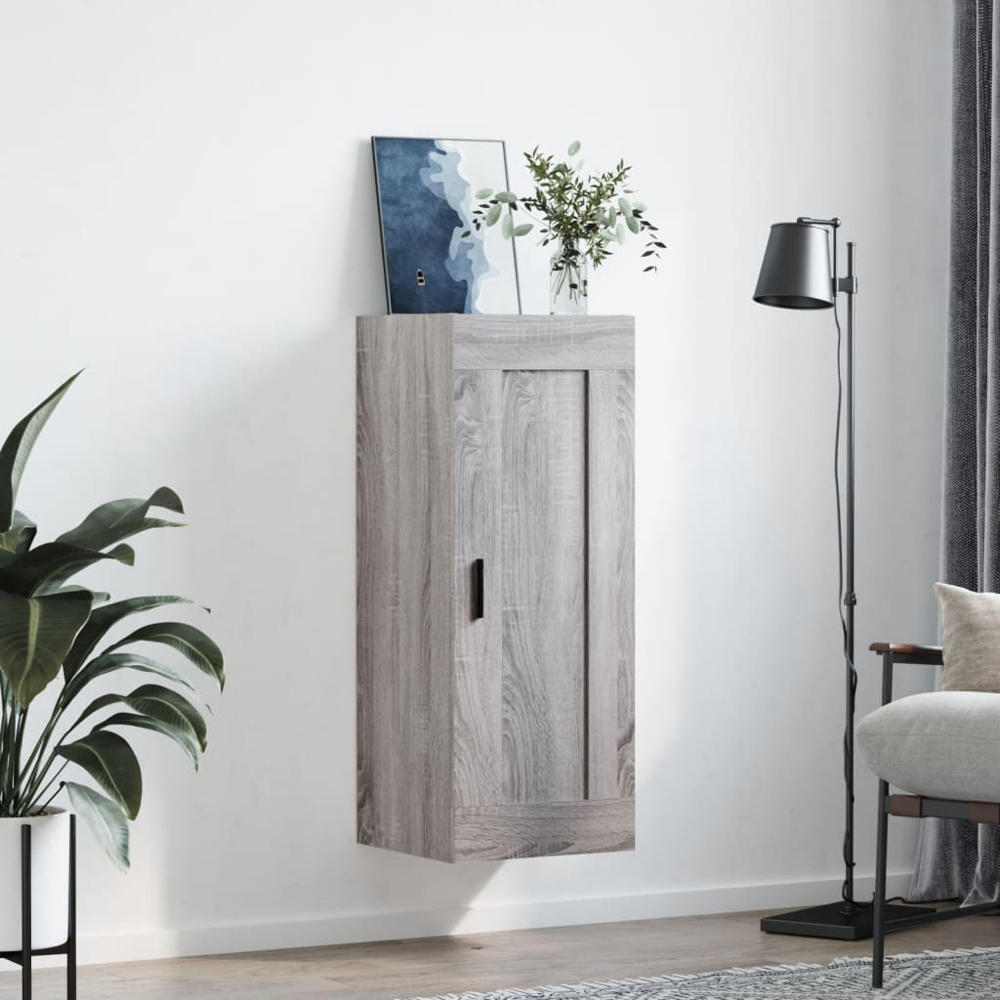 vidaXL Single Door Grey Sonoma Wall Mounted Cabinet Image 9