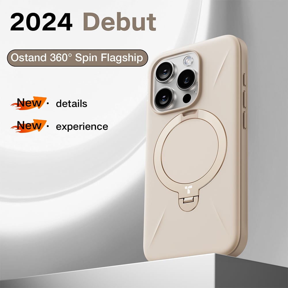 Torras Ostand Spin Desert Gold iPhone 16 Pro Max Fusion Phone Case Image 4