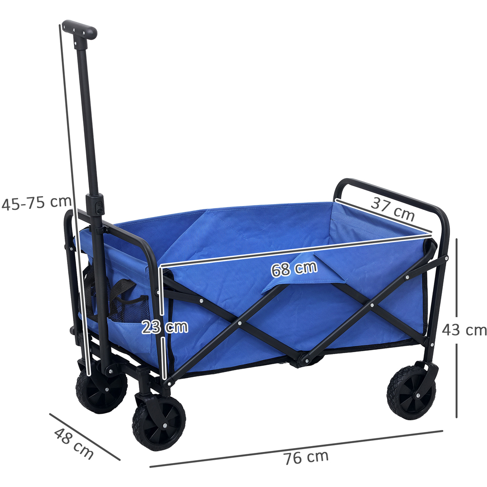 Outsunny 62L Blue Heavy Duty Folding Garden Trolley Image 9