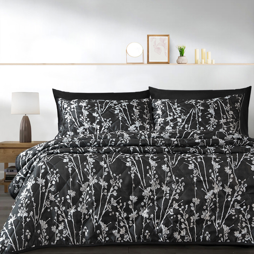 Velosso Firenza Double Jacquard Reversible Quilted Bedspread Set Image 1