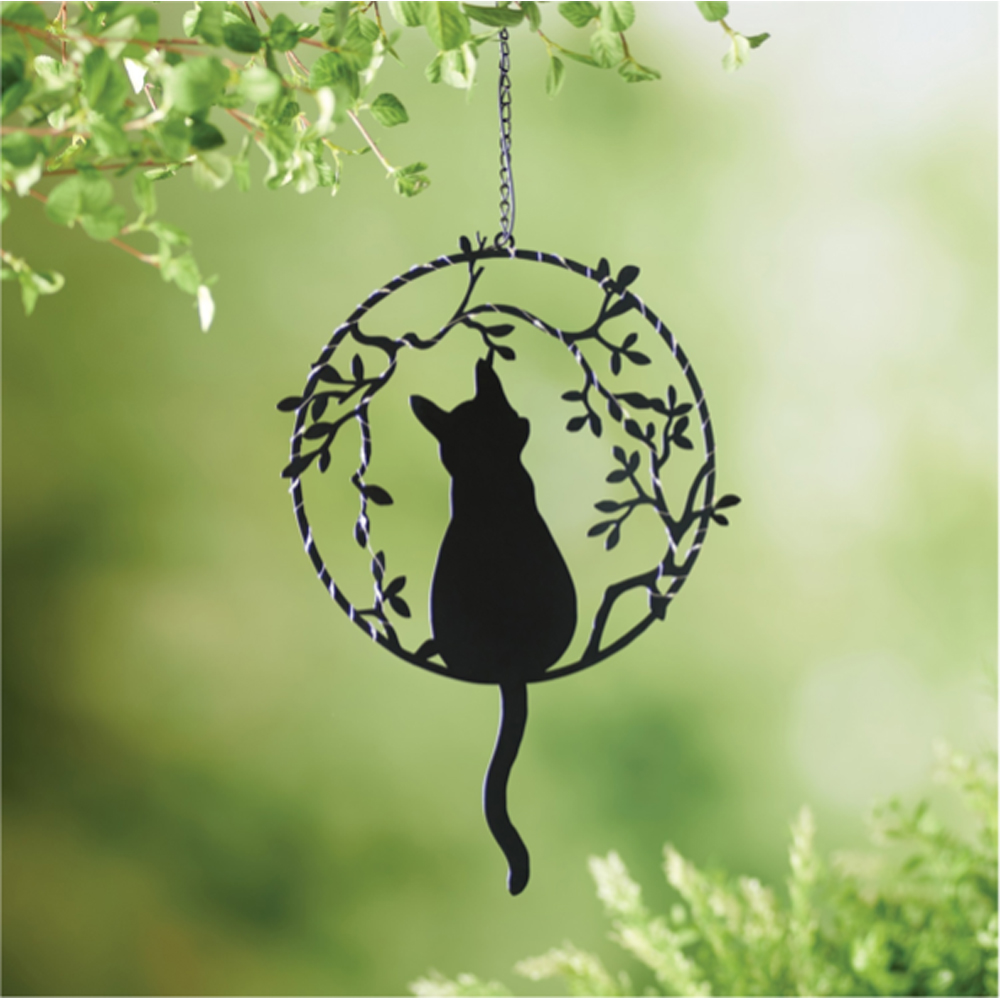 Avilo Hanging Cat Solar Garden Ornament Image 8