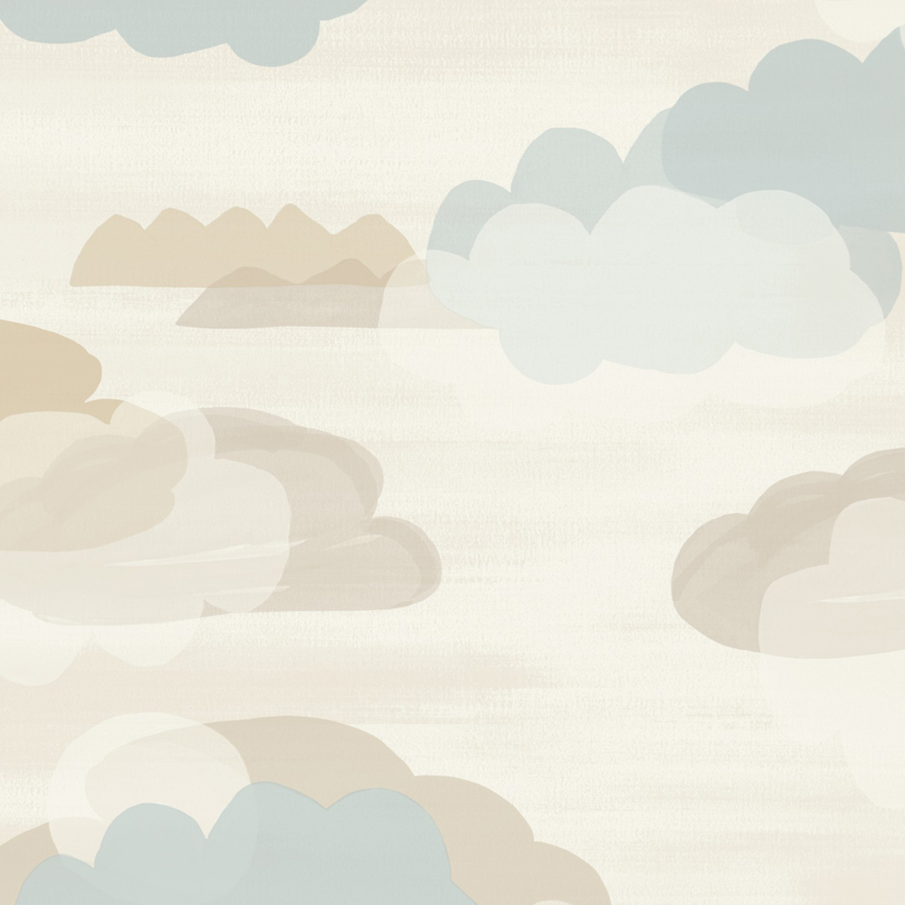 Grandeco Figari Fluffy Clouds Neutral Wallpaper Image 1