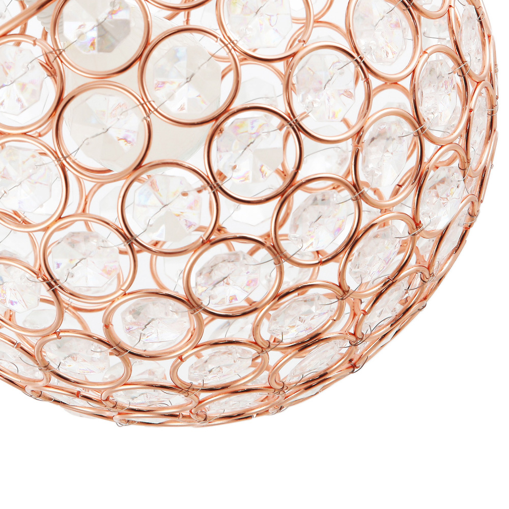 Happy Homewares Round Copper Globe Small Clear Acrylic Beads Pendant Shade Image 4