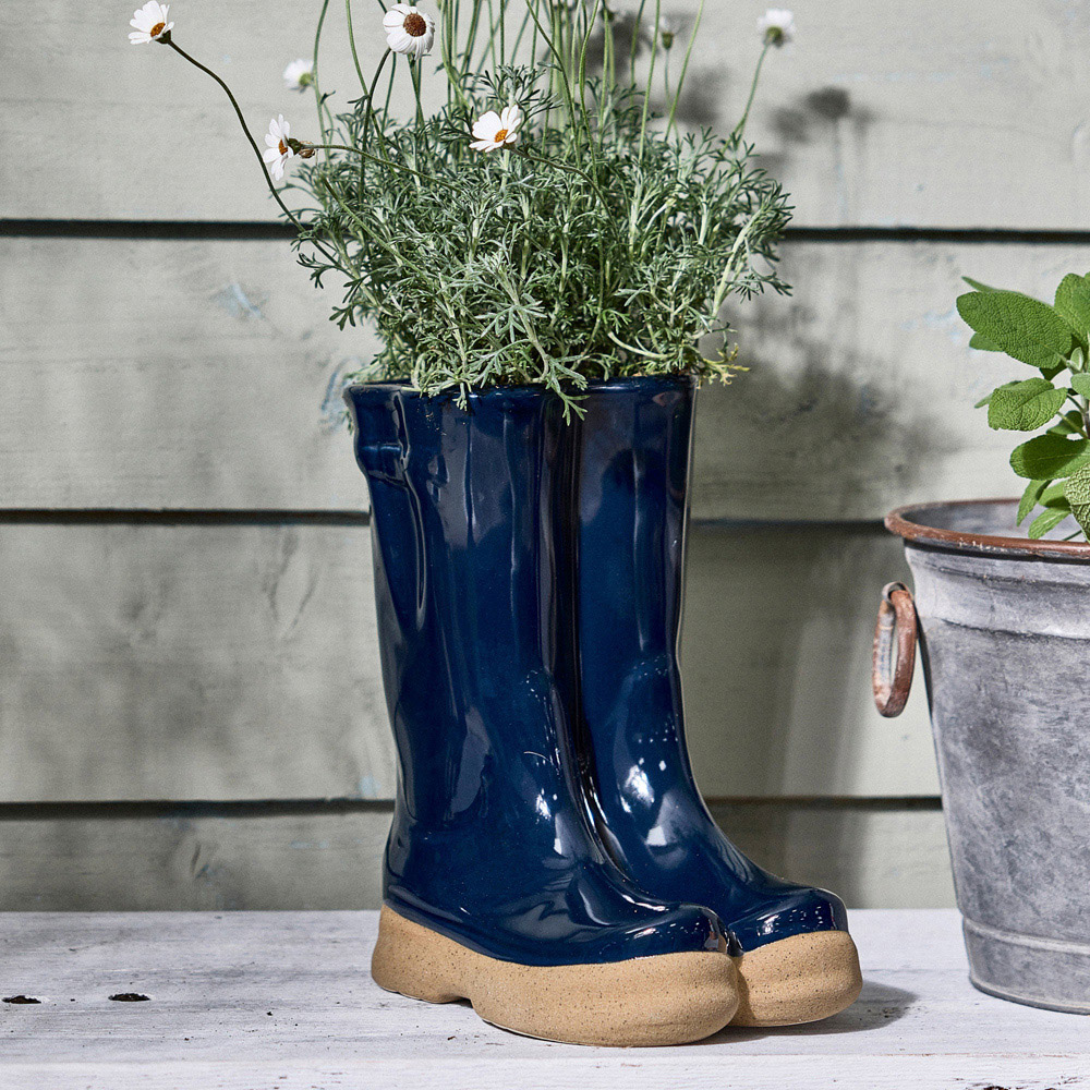 Dibor Midnight Blue Double Wellington Planter 29.5cm Image 4