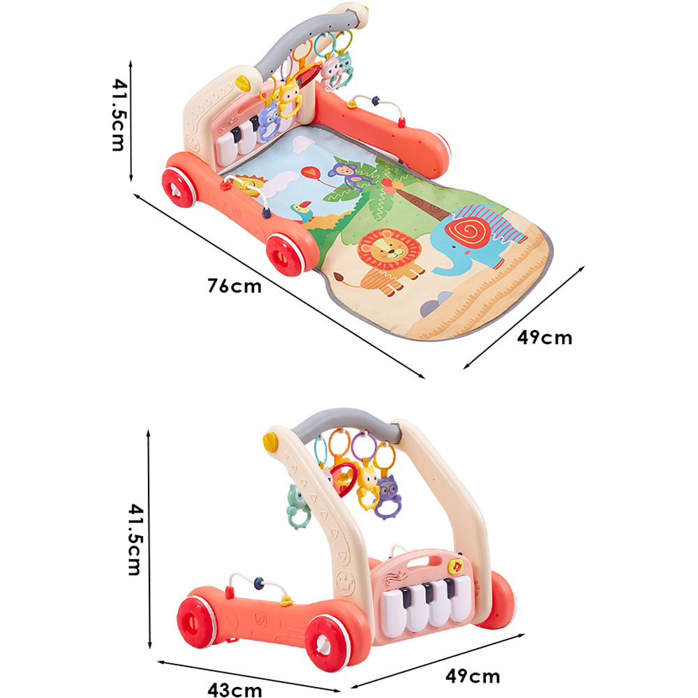 H&O Direct 2-in-1 Baby Play Mat with Walker and Piano Image 7