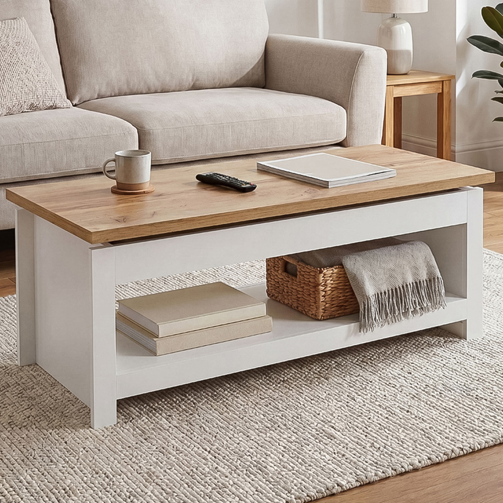 VIDA DESIGNS Arlington Sliding Top White Coffee Table Image 1