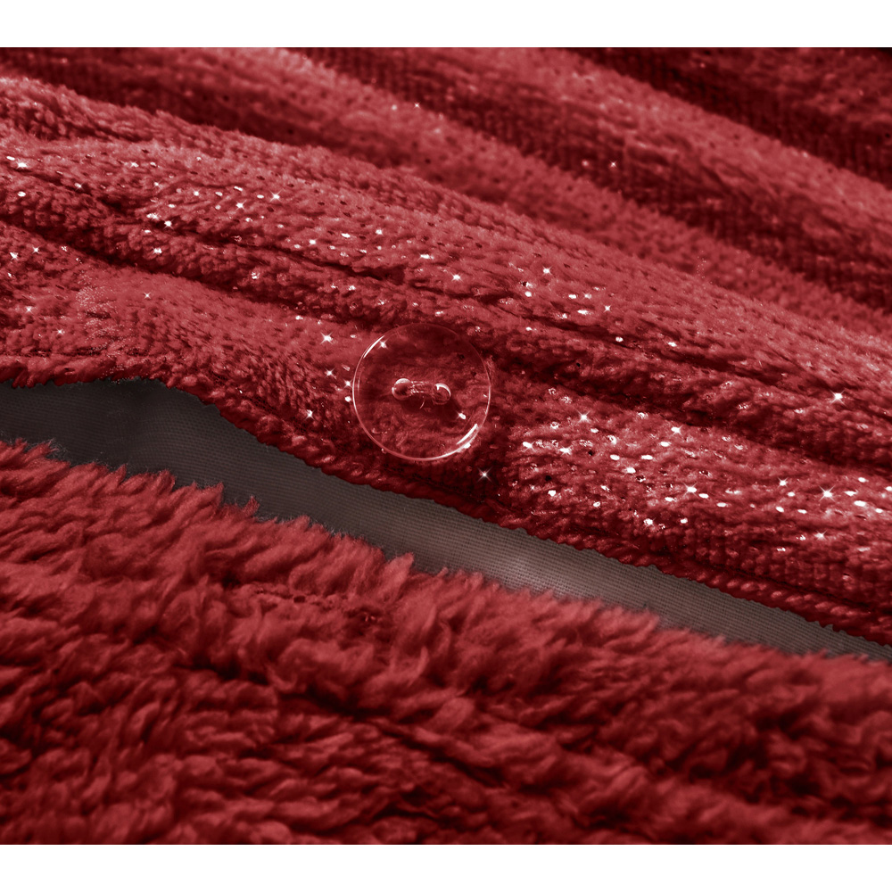 Velosso Double Red Glitter Cord Duvet Cover Set Image 4