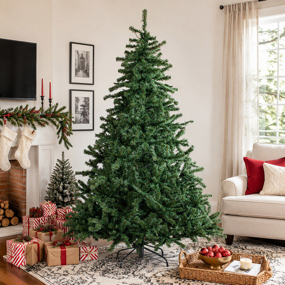 Abrihome Green Artificial Christmas Tree with 1512 Tips 8ft Image 2