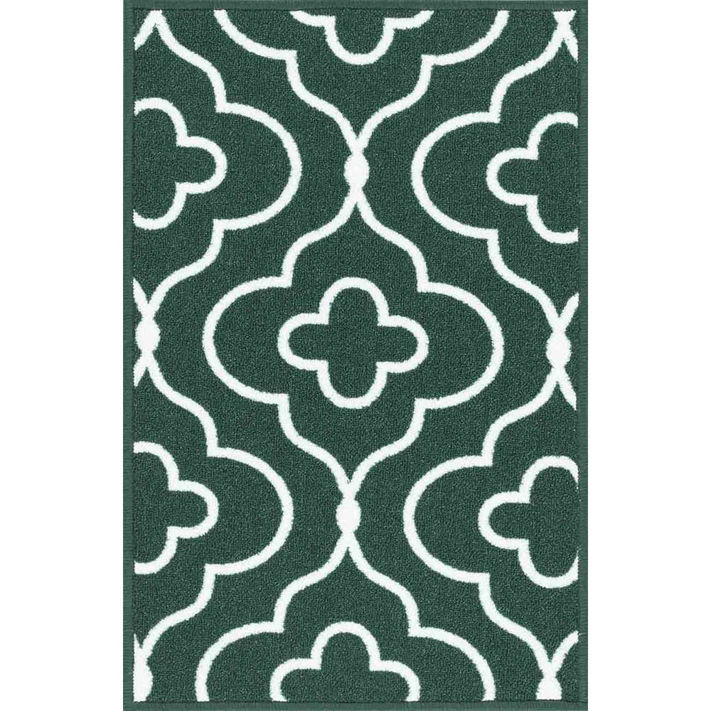 Desire Rugs Havana Emerald Quatrefoil Anti Slip Door Mat 120 x 67cm Image 1