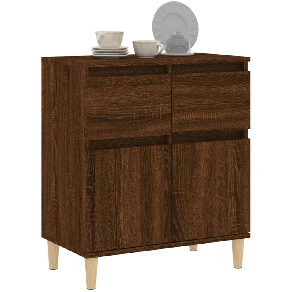 vidaXL 2 Door 2 Drawer Brown Oak Sideboard Image 3