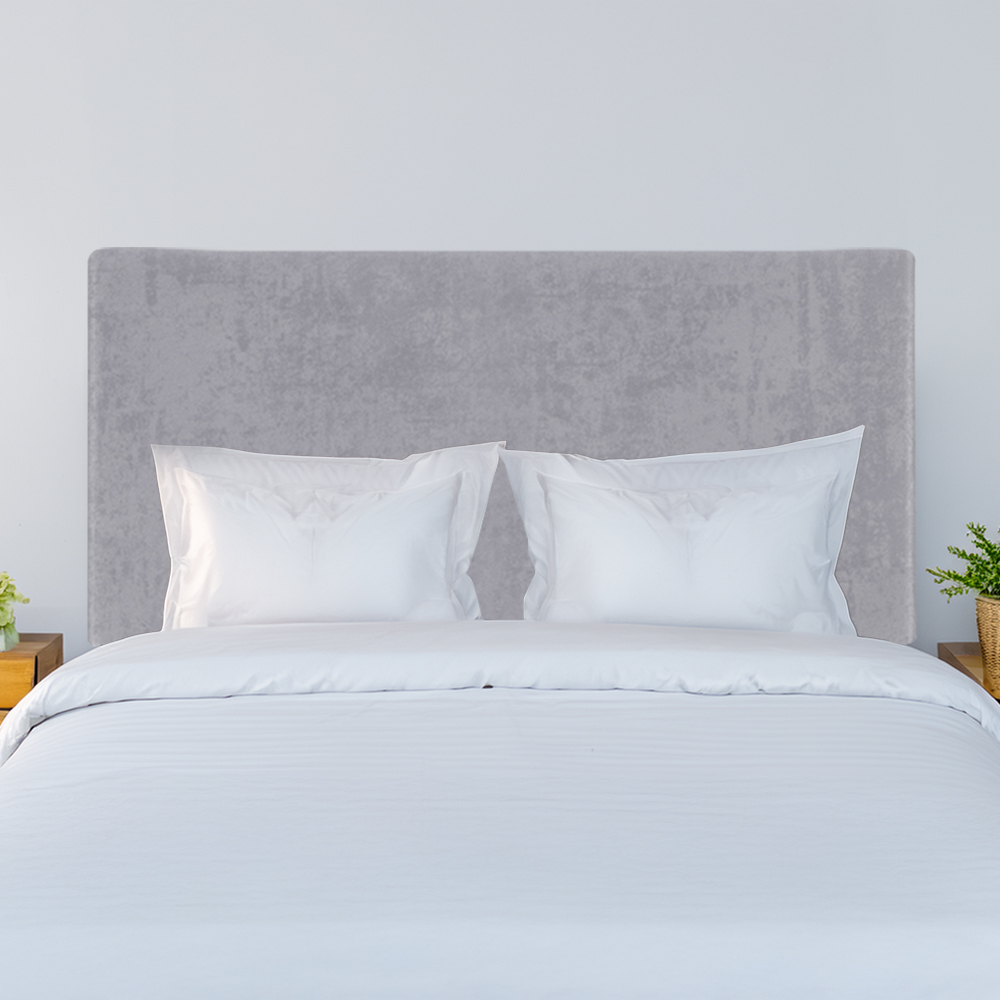 Bedmaster Super King Seal Grey Naples Velvet Valencia Plain Headboard Image 1